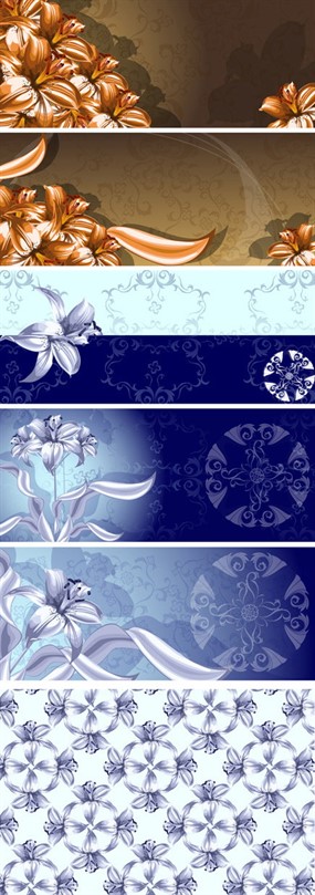 百合花背景矢量图下载